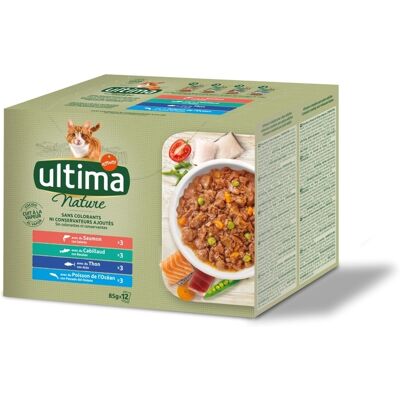 Ração úmida Affinity Ultima para gatos - 96x85g, variedades de peixe Ração úmida Affinity Ultima para gatos - 96x85g, variedades de peixe
