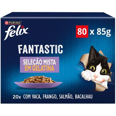 Comida Húmida Gato Felix Fantastic 80x85g Comida Húmida Gato Felix Fantastic 80x85g