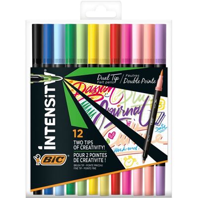 Marcadores Para Colorir Bic Intensity Dual Tip 12 Unidades Marcadores Para Colorir Bic Intensity Dual Tip 12 Unidades