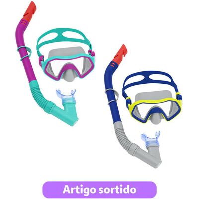 Máscara Natação Bestway Com Tubo Crusader Cores Sortidas Máscara Natação Bestway Com Tubo Crusader Cores Sortidas
