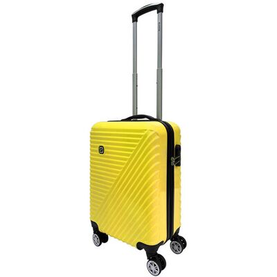 Mala De Cabine Rígida Airport Amarelo 8 Rodas 54x38x22cm Mala De Cabine Rígida Airport Amarelo 8 Rodas 54x38x22cm