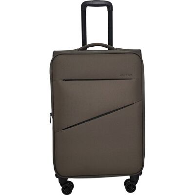 Mala De Viagem Flexível Airport Kaki 8 Rodas 45x67x26cm Mala De Viagem Flexível Airport Kaki 8 Rodas 45x67x26cm