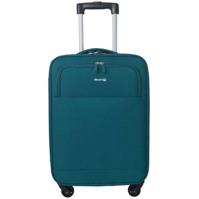 Mala De Cabine Flexível Airport Azul 4 Rodas 35x55x20cm Mala De Cabine Flexível Airport Azul 4 Rodas 35x55x20cm