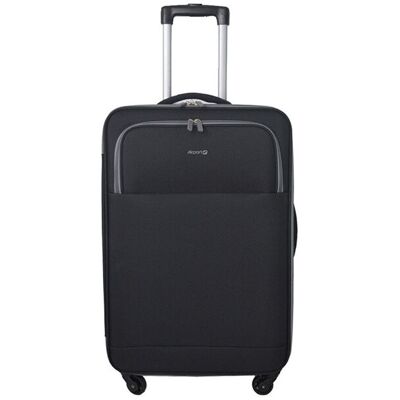 Mala De Viagem Flexível Airport Preto 4 Rodas 45x67x26cm Mala De Viagem Flexível Airport Preto 4 Rodas 45x67x26cm
