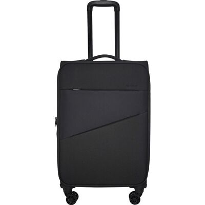 Mala De Viagem Flexível Airport Preto 8 Rodas 45x67x26cm Mala De Viagem Flexível Airport Preto 8 Rodas 45x67x26cm