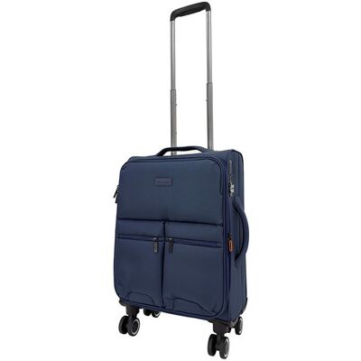 Mala De Cabine Flexível Airport Azul 8 Rodas 35x55x20cm Mala De Cabine Flexível Airport Azul 8 Rodas 35x55x20cm