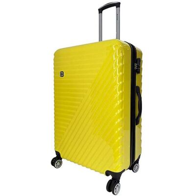 Mala De Viagem Grande Rígida Airport Amarelo 8 Rodas 74x51x29cm Mala De Viagem Grande Rígida Airport Amarelo 8 Rodas 74x51x29cm