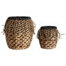 Lastdeco Cesto J-2 Blair, Fibra Natural, em Preto-Cor Natural, 33x33x41cm