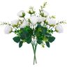 Northix Pacote de 2 Buquês de Flores em Plástico Rosas Branco