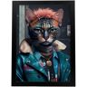 Nacnic Havana Marrom Punk Punk Punk Punk Em Estilo Fotográfico De Cor Ilustrações Engraçadas Realistas De Animais Com Roupas Humanas A4 Quadro Preto