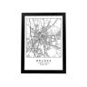 Nacnic Póster Mapa da Cidade Bruges Nordic Style em Preto e Branco