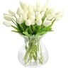 Jeiibrzui 12Pcs-Mini Tulipa Flores Falsas-Leite Branco Jyohey Unechte Blumen Künstlicher Blumenstrauß Tulpen Künstliche Deko Blumen Real