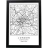 Nacnic Póster Mapa de Perdas Do Estilo Nórdico da Cidade de Londres em Preto e Branco