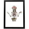 Nacnic Póster Skeleton Girl com Vinho e Flores. Cartazes com Imagens de Compartilhamento