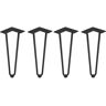 Emuca Jogo de Quatro Pernas Hairpin 2 Varões para Mesa 400 mm