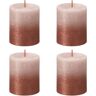 Bolsius Velas rústicas cilínd. Sunset 4pcs 80x68 mm rosa nublado/âmbar