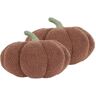 Beliani Conjunto de 2 almofadas Munchkin de Bouclé Castanho 28x28x22