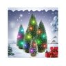 Jeiibrzui Lx-5Pcs*Árvore De Natal Hoarfrost Com Luzes Led-Ver Comentários 5 Pcs Mini Cedar Christmas Tree Bottle Brush Tree Small Artifi