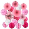 Jeiibrzui Decoração De Festa De Aniversário De Flor De Leque De Papel-Rosa Zerodeco 19 Stück Seidenpapier Pompons Leques De Papel Fächer