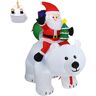 Slowmoose Papai Noel Gigante Inflável Cavalgando Brinquedo De Urso Polar (Plug Uk)