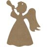 Gomille Anjo músico em madeira MDF para decorar 14 x 11 cm