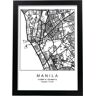 Nacnic Póster O Mapa Do Mapa de Estilo Nórdico em Preto e Branco