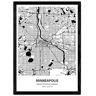 Nacnic Póster con mapa de Minneapolis USA (A4)