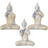 Drw conjunto de 3 figuras de Buda de prata