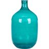 Beliani Vaso decorativo produzido de forma artesanal Samosa de Vidro Azul 27x27x48