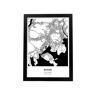 Nacnic Póster de Map Busan - Coréia Do Sul. Lesas de Cidades Da Ásia Com Mares e Rios Em Preto