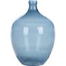 Beliani Vaso decorativo produzido de forma artesanal Roti de Vidro Azul 29x29x39