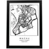 Nacnic Póster Mapa Do Estilo Nórdico da Cidade de Macau em Preto e Branco