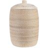 Beliani Cesto de rattan com tampa Gadis de Rattan/vime Natural 30x30x44