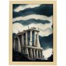 Nacnic Acropolis Folha De Atenas Criativas No Estilo De T Burton Ilustrações De Monumentos Cidades Países Inspirados A3 Madeira De Madeira