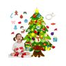 Zmdecqna Árvore de Natal de Feltro Kit de Árvore de Natal Faça Você Mesmo Réplica Pendurada para Presente de Natal para Crianças