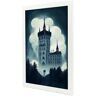 Nacnic Lampa Castillo Neuschwanstein Confiante No Estilo De T Burton Ilustrações De Monumentos Cidades Países Inspirados A3 Black Frame