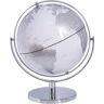 Beliani Globo terrestre decorativo Drake de Material sintético Prateado 27x27x33