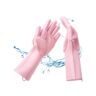 Jeiibrzui Talheres Luvas De Silicone Lavar Louça Rosa 170G Luvas De Silicone Lavar Louça Luva De Limpeza Ideal Pratos Perfeitamente Limpos Graç