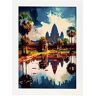 Nacnic Nação De Angkor Wat Poster Em Estilo De Tinta A Óleo Ilustrações De Monumentos E Cidades Em Estilo Fotográfico Em Cores A3 Quadros Brancos