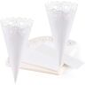 Gelldg 100 Pcs Cone de Papel Padrão Recipiente Cone de Arroz Confete Dragees Doce Bonbonniere Favor Decoração Casamento Baptismo Festa Acessório Do Convidado