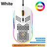 Jeiibrzui Talheres 1Pcs-WireMouse-White Gaming Mouse Honeycomb Hollow Design ErgonomiWireMouse With Backlight UTo 6400 Dpi Rgb Gaming Mouse For Lapto