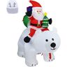 Slowmoose Papai Noel Gigante Inflável Cavalgando Brinquedo De Urso Polar (Plug Au)