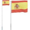 Vidaxl Bandeira Da Espanha E Mastro 5,55 m Alumínio