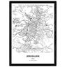 Nacnic Póster con mapa de Jerusalem Israel (A4)