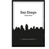 Nacnic Póster con mapa de Sandiego USA (A4)