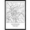 Nacnic Póster Mapa Warsaw (A4)