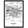 Nacnic Póster con mapa de Bucharest Rumania (A4)