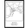 Nacnic Póster Mapa Baku (A4)