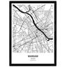 Nacnic Póster con mapa de Warsaw Polonia (A4)