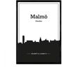 Nacnic Póster con mapa de Malmo Suecia (A3)